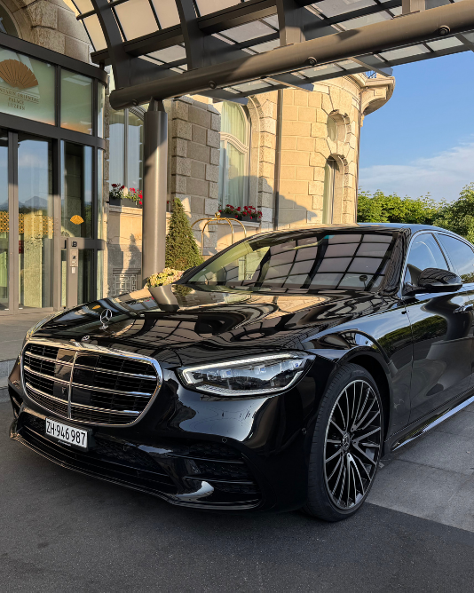 Calm luxury vehicle interior prepared for a private passenger