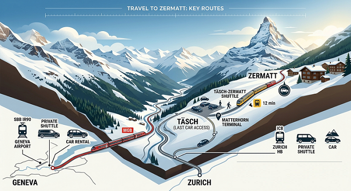 Cómo llegar a Zermatt desde Ginebra y Zúrich: guía completa de transporte